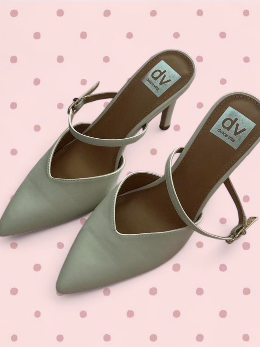 dolce vita DV Pointed Toe Heel Mules in white